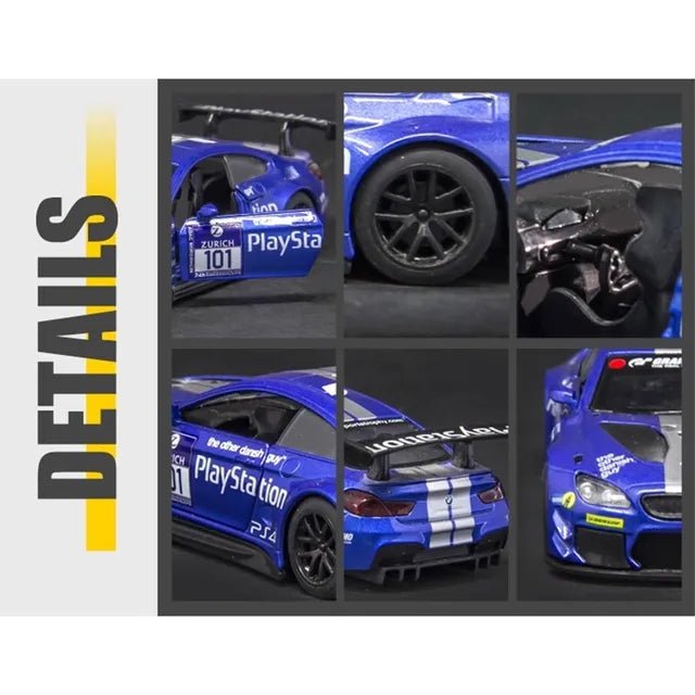 D - power MSZ – BMW M6 GT3 - Blue | Die - Cast Replica, Ultimate Collector's Item, Racing Cars | Toy Vehicles, Metal Toy Car Model - Pull Back Collection | Size - 1:32, For Kids 3+ - Marah Kids