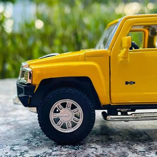 D - power MSZ – Hummer H3 - Yellow | Die - Cast Replica, Ultimate Collector's Item, SUV Cars | Toy Vehicles, Metal Toy Car Model - Pull Back Collection | Size - 1:32, For Kids 3+ - Marah Kids