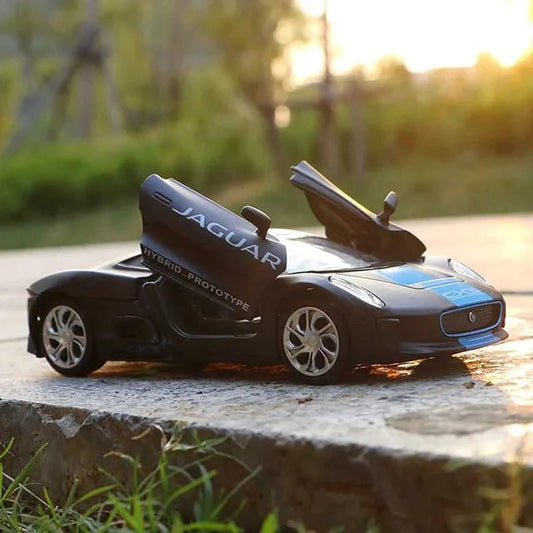 D - power MSZ – Jaguar C - X75 - Black | Die - Cast Replica, Ultimate Collector's Item, Super Cars | Toy Vehicles, Metal Toy Car Model - Pull Back Collection | Size - 1:32, For Kids 3+ - Marah Kids