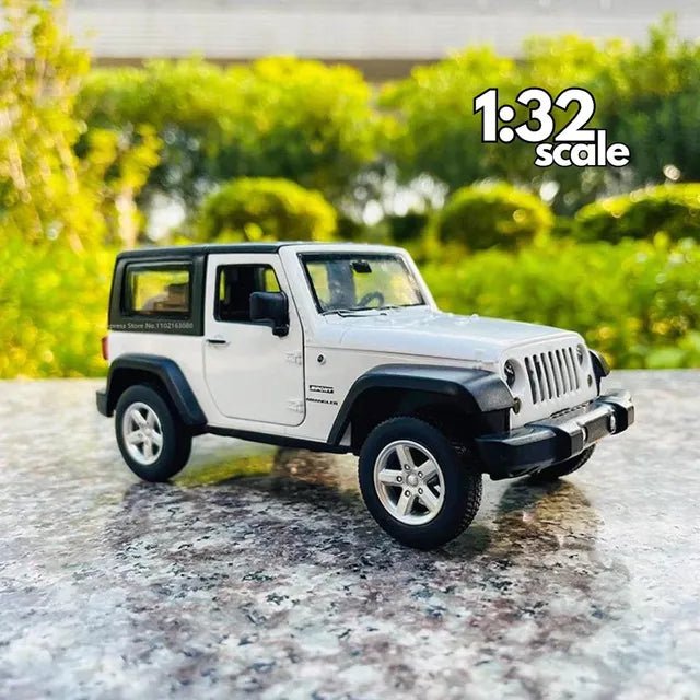 D - power MSZ – Jeep Wrangler – White | Die - Cast Replica, Ultimate Collector's Item, SUV Cars | Toy Vehicles, Metal Toy Car Model - Pull Back Collection | Size - 1:32, For Kids 3+ - Marah Kids
