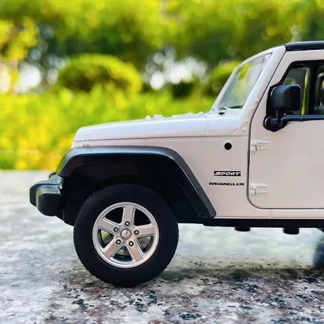 D - power MSZ – Jeep Wrangler – White | Die - Cast Replica, Ultimate Collector's Item, SUV Cars | Toy Vehicles, Metal Toy Car Model - Pull Back Collection | Size - 1:32, For Kids 3+ - Marah Kids