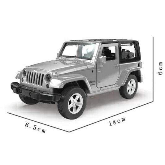 D - power MSZ – Jeep Wrangler – White | Die - Cast Replica, Ultimate Collector's Item, SUV Cars | Toy Vehicles, Metal Toy Car Model - Pull Back Collection | Size - 1:32, For Kids 3+ - Marah Kids