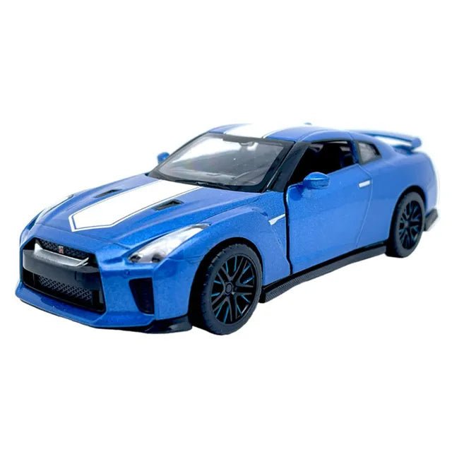 D - power MSZ - Nissan GT - R (R35) – Blue | Die - Cast Replica, 50th Anniversary - Ultimate Collector's Item, Limited Edition | Interact with Doors & Hoods - Pull Back Collection with Lights & Sounds | Size - 1:32, For Kids 3+ - Marah Kids