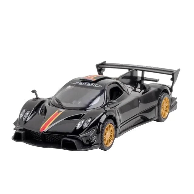 D - power MSZ – Pagani ZONDA Revolucion – Black | Die - Cast Replica, Ultimate Collector's Item, Hyper Cars | Interact with Doors & Hoods - Pull Back Collection with Lights & Sounds | Size - 1:32, For Kids 3+ - Marah Kids