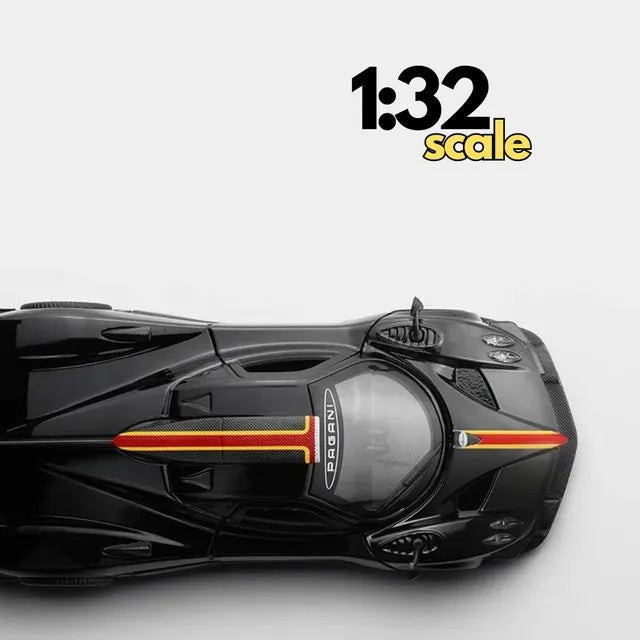 D - power MSZ – Pagani ZONDA Revolucion – Black | Die - Cast Replica, Ultimate Collector's Item, Hyper Cars | Interact with Doors & Hoods - Pull Back Collection with Lights & Sounds | Size - 1:32, For Kids 3+ - Marah Kids