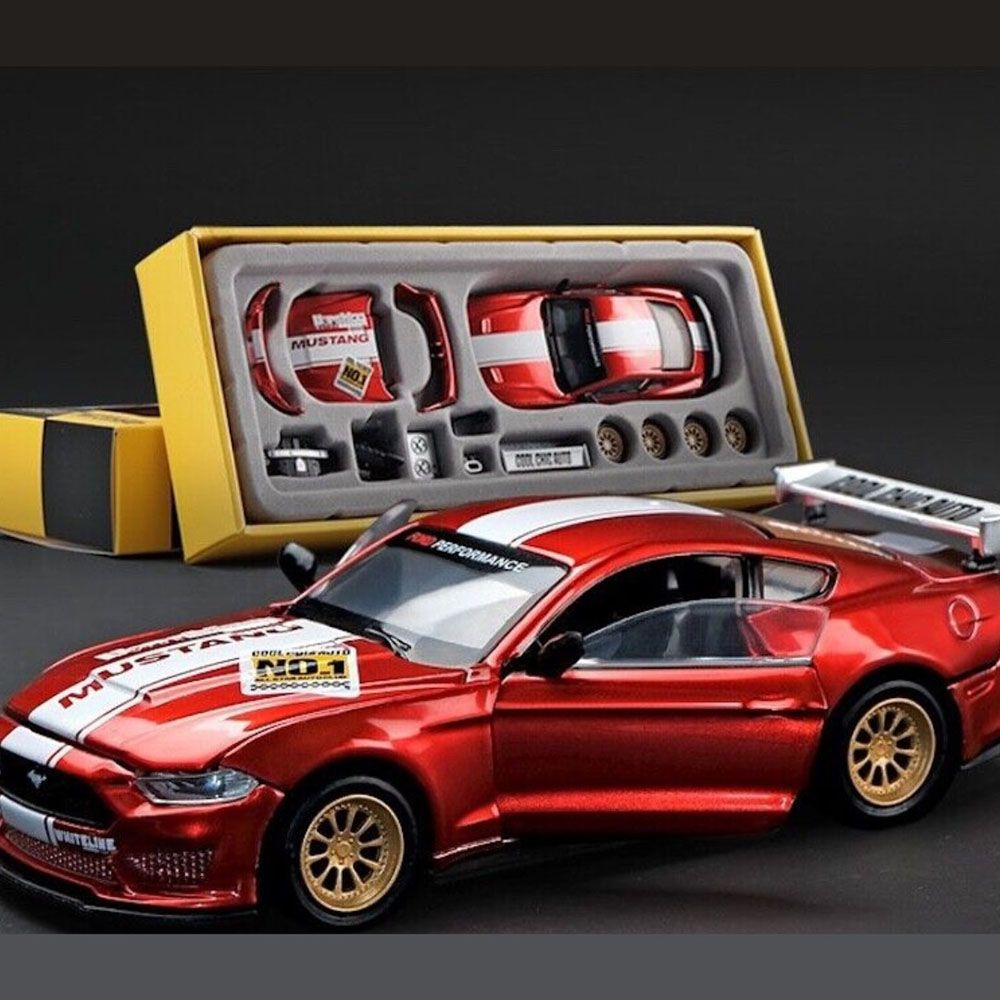 D - power MSZ – Ford Mustang GT DIY - Red | Die - Cast Replica, Ultimate Collector's Item, Muscle Cars | Toy Car, Make Your Own Race Car - DIY Collection | Size - 1:42, For Kids 3+ - Marah Kids