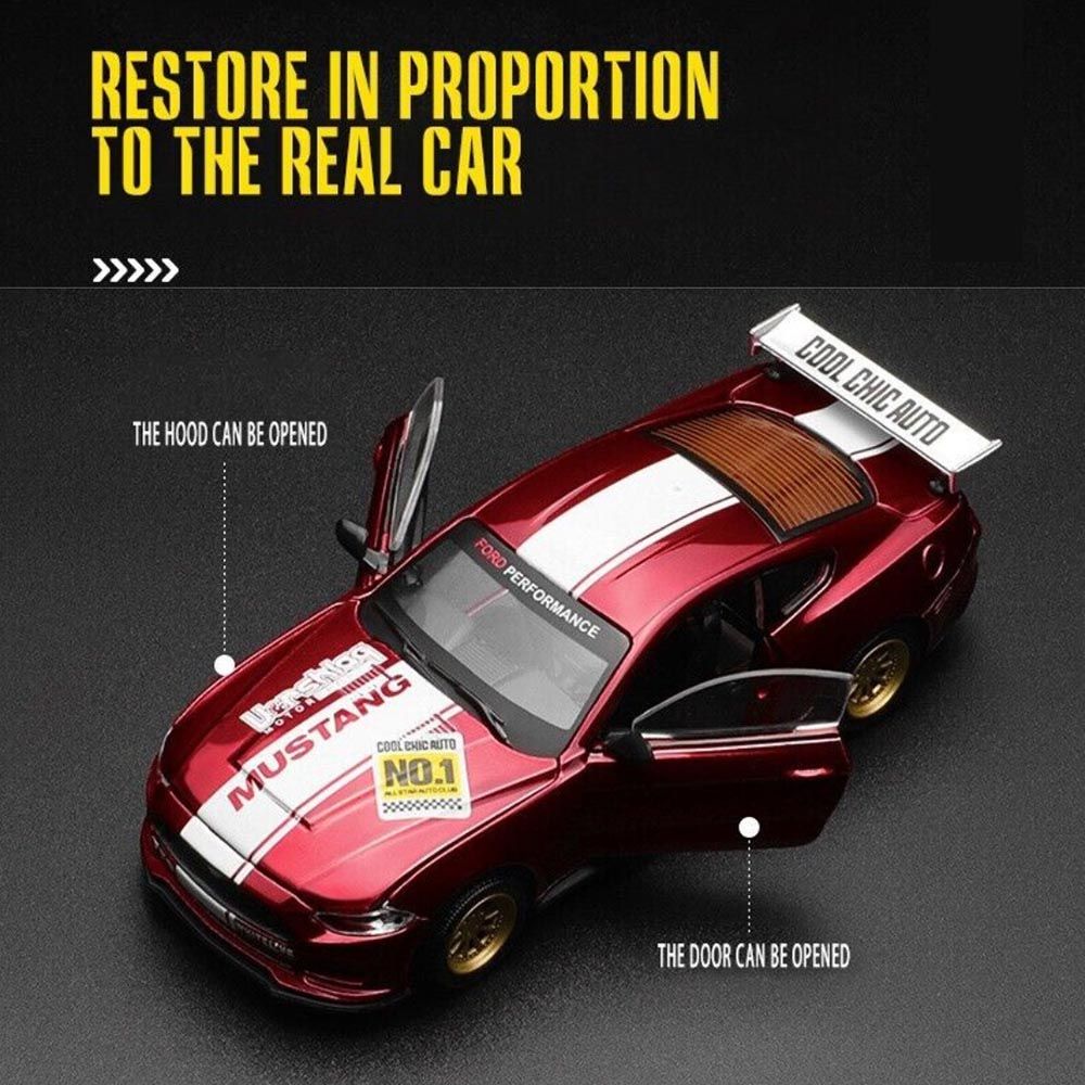 D - power MSZ – Ford Mustang GT DIY - Red | Die - Cast Replica, Ultimate Collector's Item, Muscle Cars | Toy Car, Make Your Own Race Car - DIY Collection | Size - 1:42, For Kids 3+ - Marah Kids