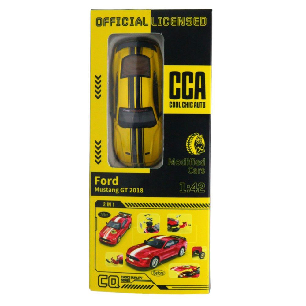 D - power MSZ – Ford Mustang GT DIY - Yellow | Die - Cast Replica, Ultimate Collector's Item, Muscle Cars | Toy Car, Make Your Own Race Car - DIY Collection | Size - 1:42, For Kids 3+ - Marah Kids