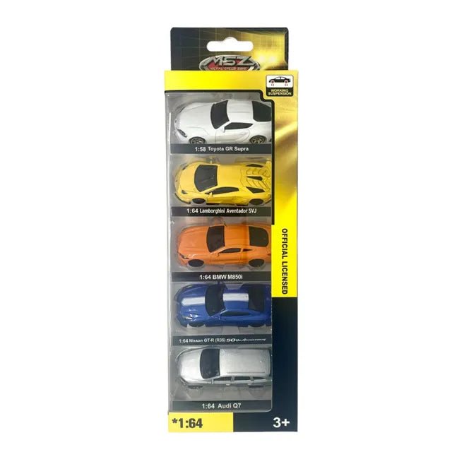 D - power MSZ – Exceptional Series, 5Pc 1:64 Sized Supra, Aventador, BMW, Audi, GT - R | Die - Cast Replica, Ultimate Collector's Item, Toy Car, Bundle Collection | Size - 1:64, For Kids 3+ - Marah Kids