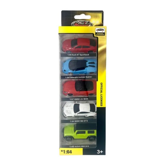 D - power MSZ – G5 Series, 5Pc 1:64 Sized Audi, Aventador, BMW, Jimny | Die - Cast Replica, Ultimate Collector's Item, Toy Car, Bundle Collection | Size - 1:64, For Kids 3+ - Marah Kids