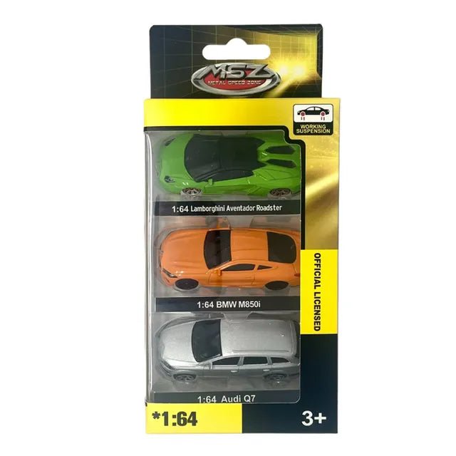 D - power MSZ – Prestige Trio, 3Pc 1:64 Sized BMW, Audi, Lamborghini | Die - Cast Replica, Ultimate Collector's Item, Toy Car, Bundle Collection | Size - 1:64, For Kids 3+ - Marah Kids