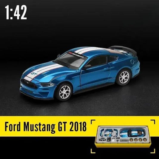 D - power MSZ – Ford Mustang GT DIY - Blue | Die - Cast Replica, Ultimate Collector's Item, Muscle Cars | Toy Car, Make Your Own Race Car - DIY Collection | Size - 1:42, For Kids 3+ - Marah Kids