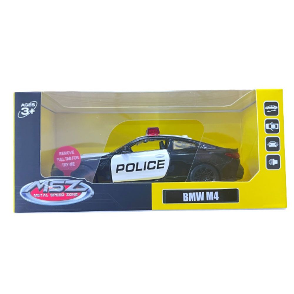 D - power MSZ – BMW M4 (G82) - Black | 1:64 Sized Car | Die - Cast Replica, Ultimate Collector's Item, Toy Car, Police Car | Size - 1:64, For Kids 3+ - Marah Kids