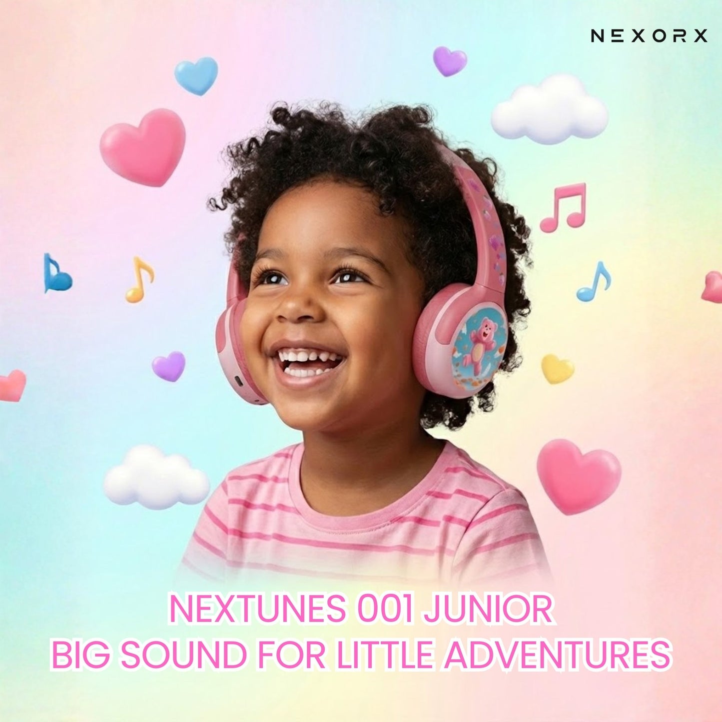 NEXORX NexTunes 001 Junior Kids Bluetooth Headphones – Safe & Comfortable - Marah Kids