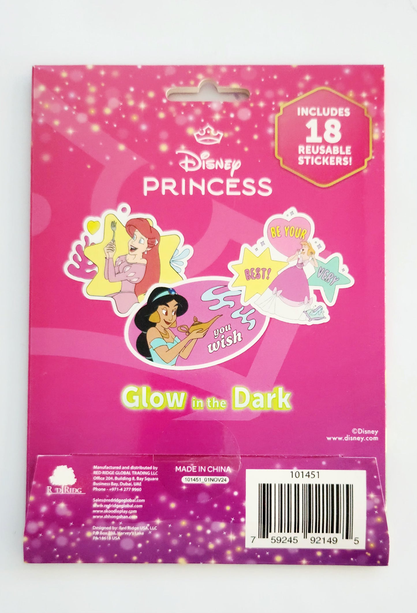 Disney Princess Glow In The Dark Stickers