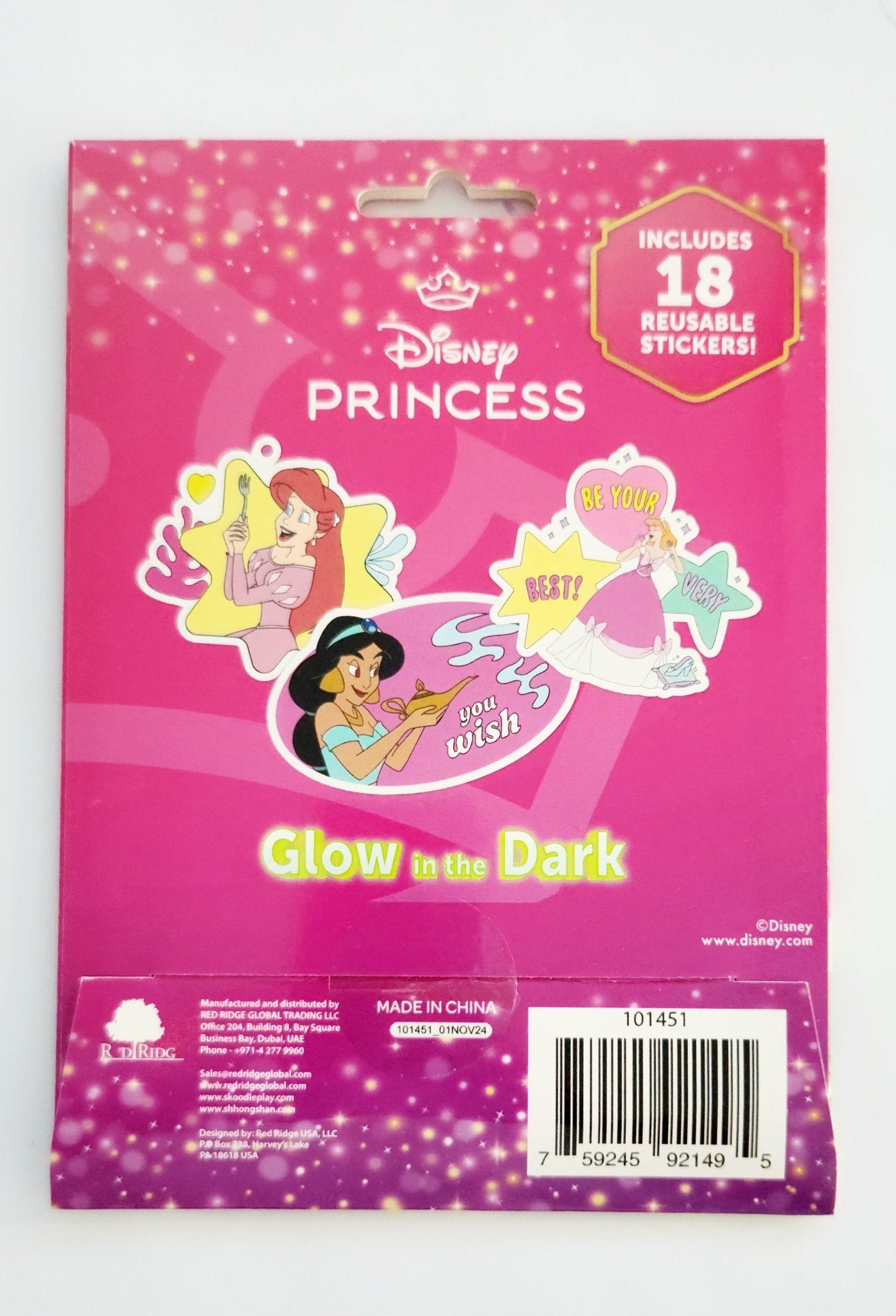 Disney Princess Glow In The Dark Stickers - Marah Kids