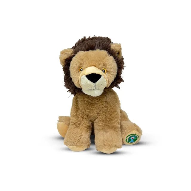 Your Planet 9" Eco Plush Teddy Bear Elephant, Lion, Panda, Gorilla Wildlife Soft Toys| Made from 100% Recycled Plastic|Kawaii Plush Cute Plushies| (Lion) - Marah Kids