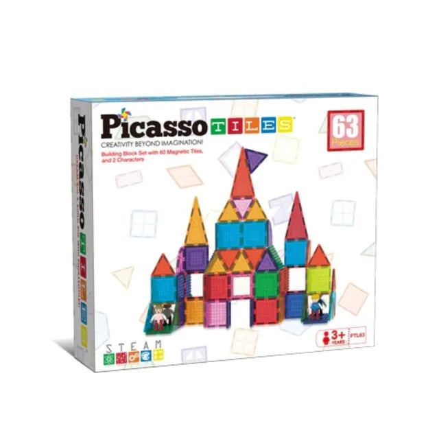 Picasso Magnetic Bricks+Tiles 63Pcs