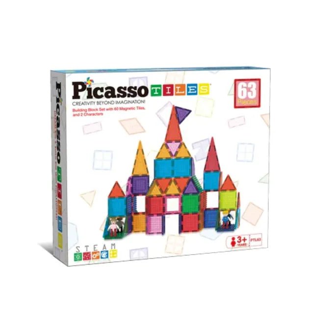 Picasso Magnetic Bricks+Tiles 63Pcs - Marah Kids