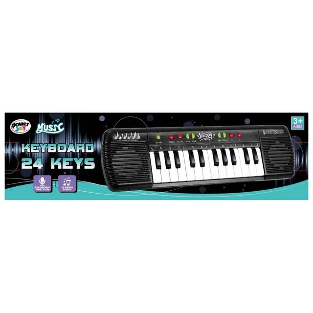 Power Joy Music Keyboard 24Keys with Mic Battery Operated - Marah Kids