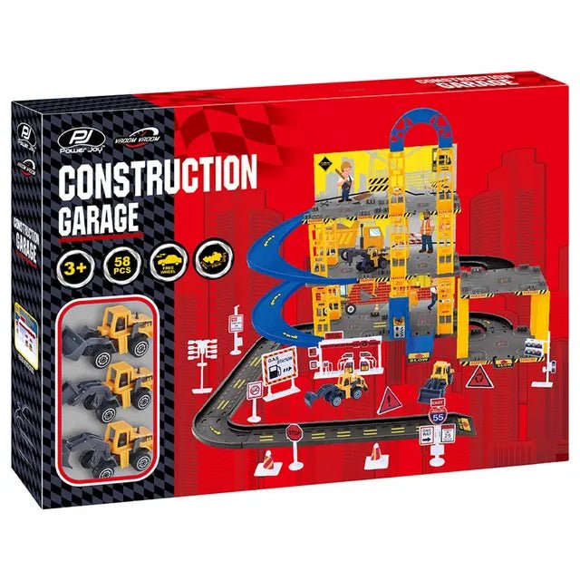 Power Joy V.Vroom Construction Garage with 3cars - Marah Kids