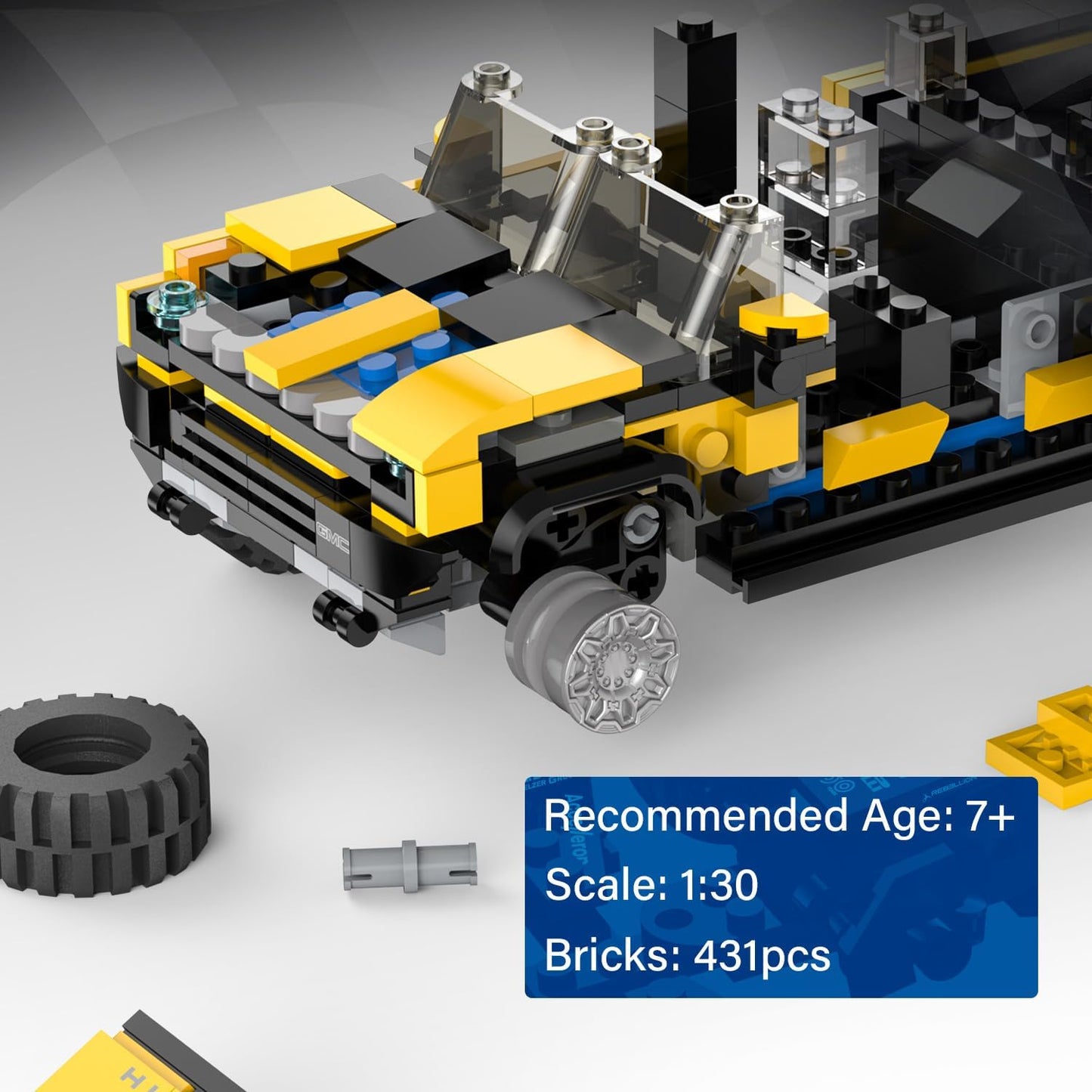 Rastar Bricks - Hummer EV Yellow - 431 Pieces - Marah Kids