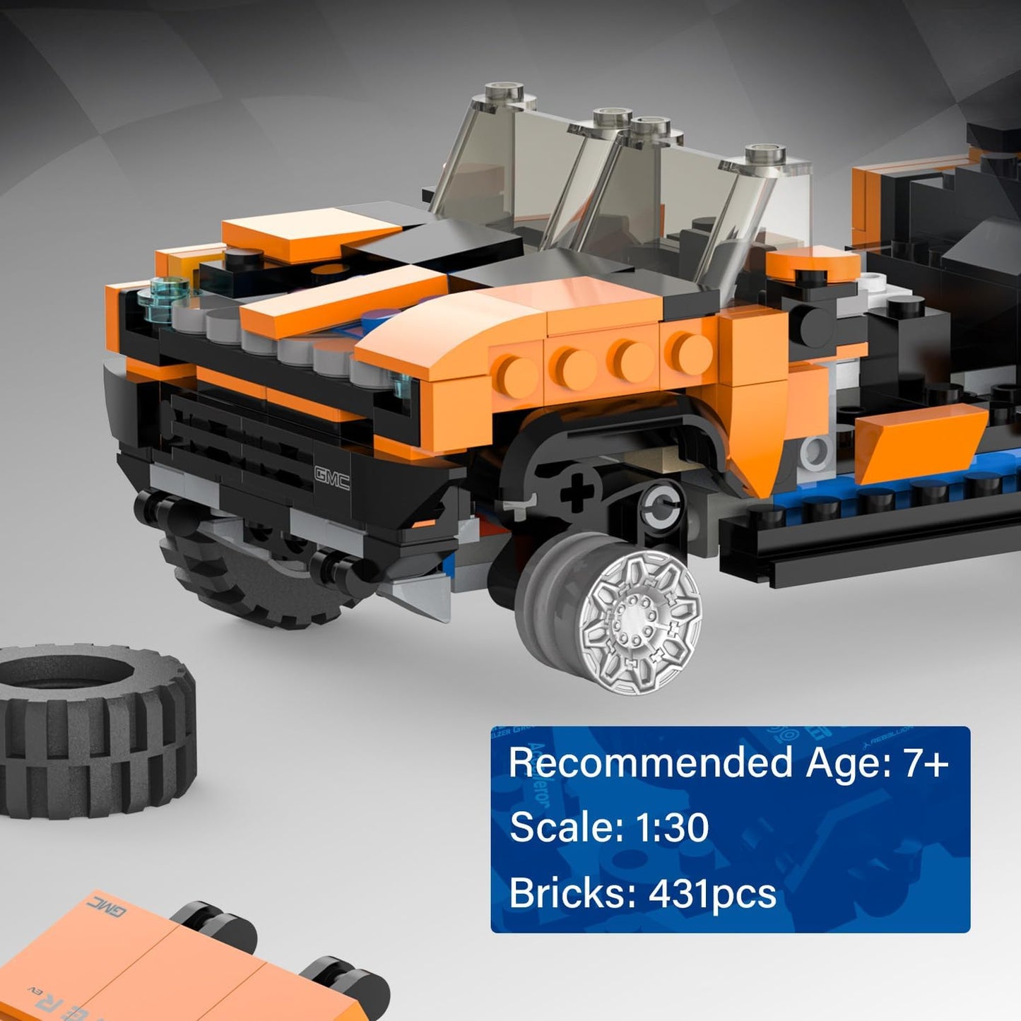 Rastar Bricks - Hummer EV Orange - 431 Pieces - Marah Kids