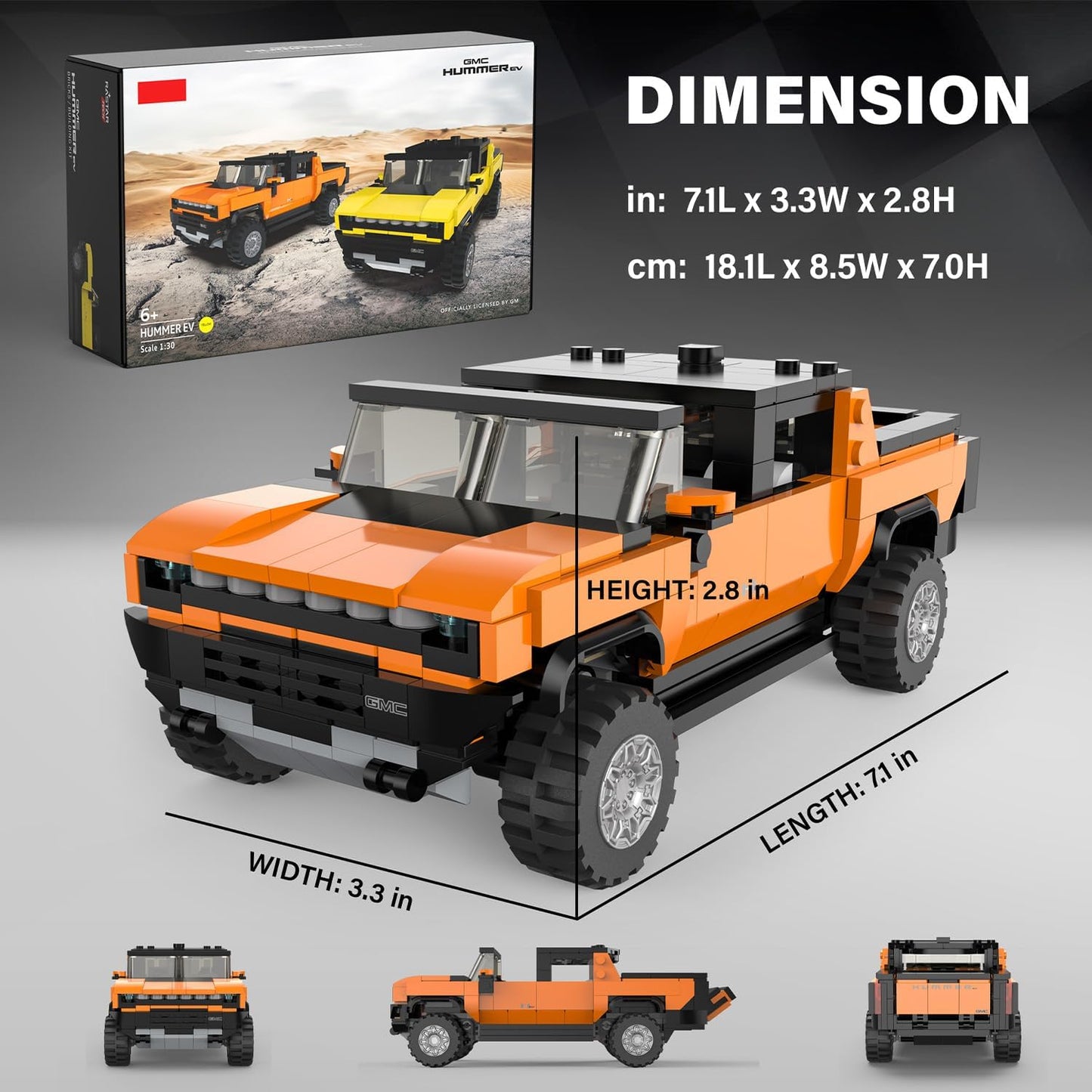 Rastar Bricks - Hummer EV Orange - 431 Pieces - Marah Kids