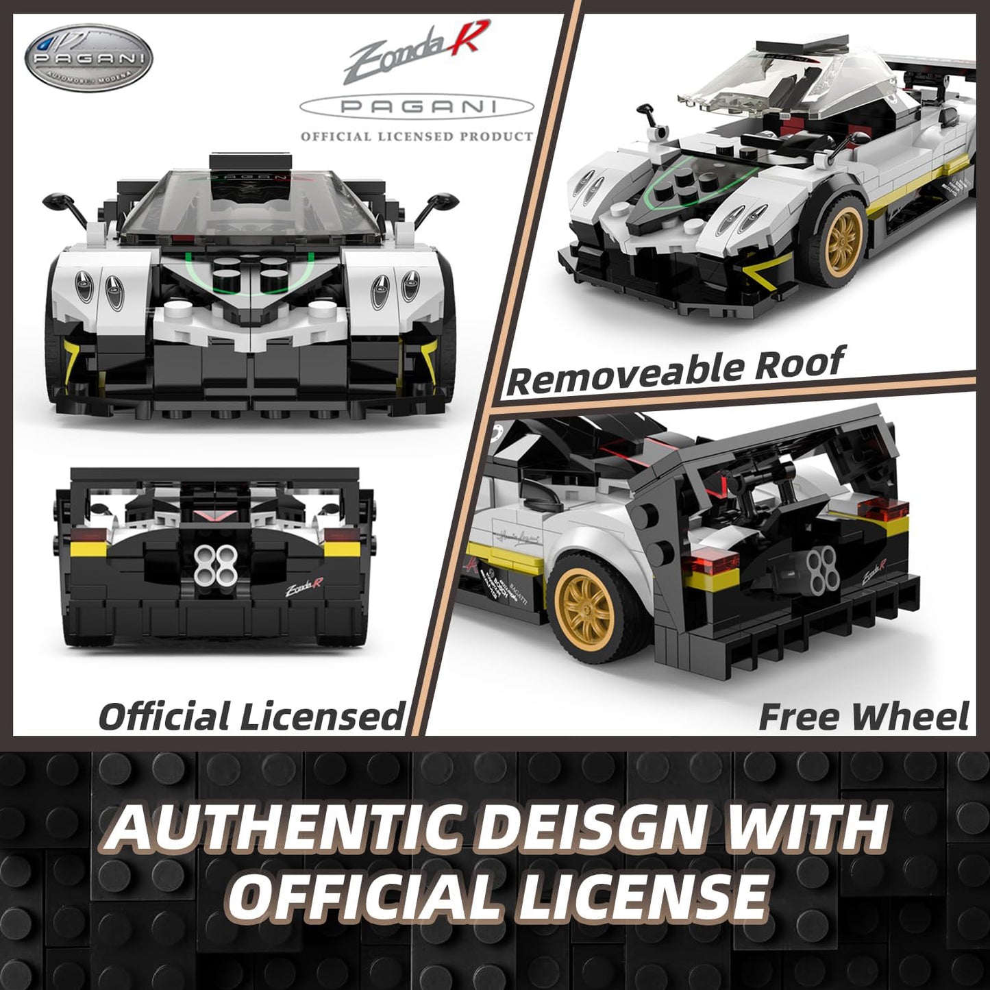 Pagani Zonda R Bricks Building Kit - White - 387pcs - Marah Kids