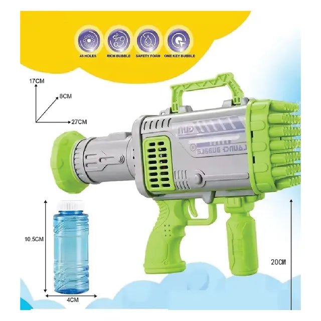 Sam Toys - B /O One Key Bubble Gun With Light(45 Holes) - Marah Kids