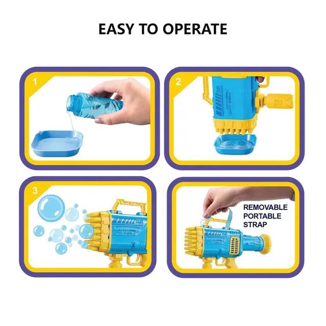 Sam Toys - B /O One Key Bubble Gun With Light(45 Holes) - Marah Kids