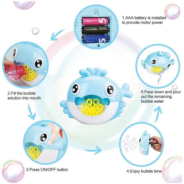 Sam Toys - B /O Whale Bubble Machine With Light & Sounds - Marah Kids