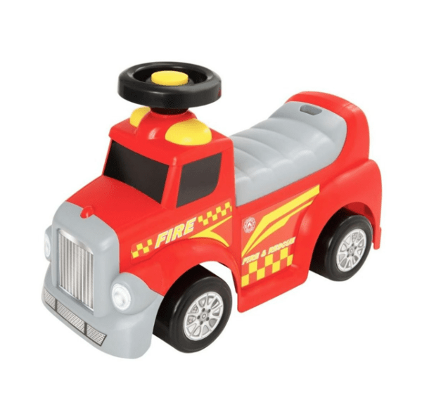 My First Foot to Floor Fire Engine – Multicolour | Toddler Walker Foot to Floor Slider | Hidden Storage Space, Moveable Steering Wheel & Squeaky Horn | Pre - School & Nursery Walking Aid | Ages 1+ (Fire Engine) - Marah Kids
