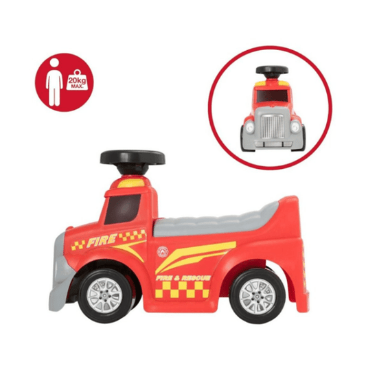 My First Foot to Floor Fire Engine – Multicolour | Toddler Walker Foot to Floor Slider | Hidden Storage Space, Moveable Steering Wheel & Squeaky Horn | Pre - School & Nursery Walking Aid | Ages 1+ (Fire Engine) - Marah Kids