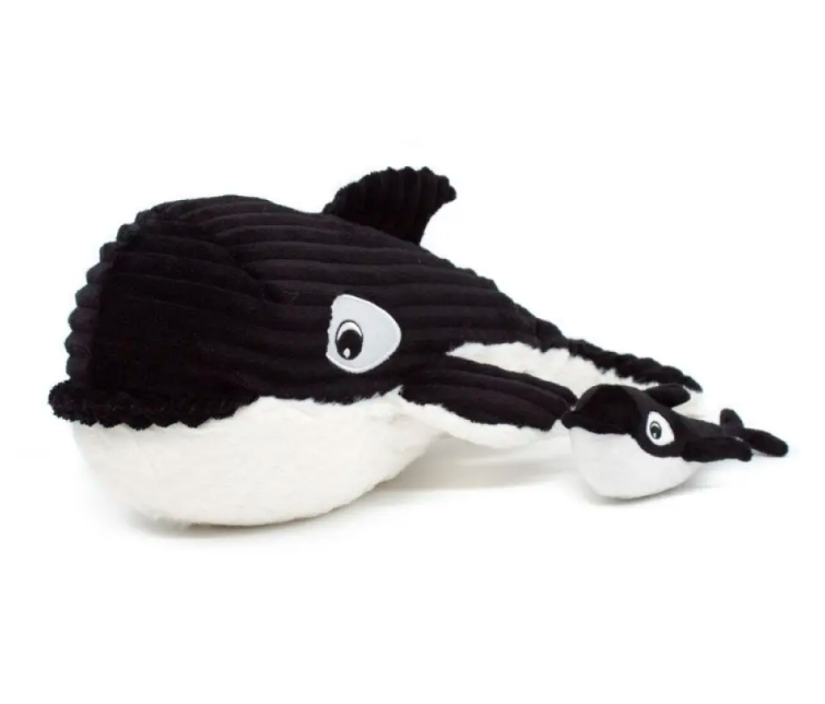 Morfalou Jr. Whale Mom & Baby Plush Set – Huggable Underwater Stuffed Toy Black