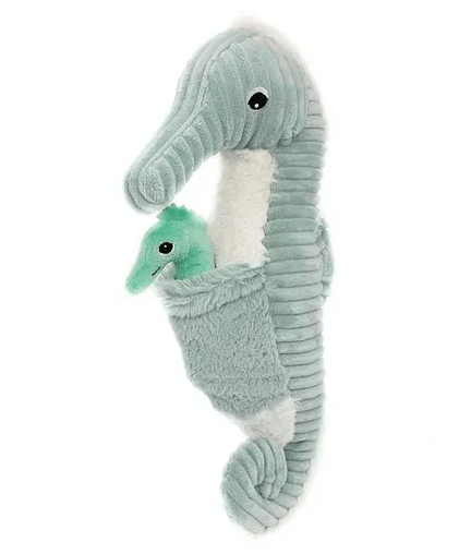 Papadou Seahorse Dad & Baby Plush Set – Gentle Pea Stuffed Animal Toy Mint - Marah Kids