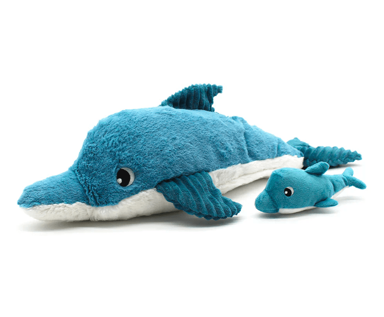 Ptipotos Dolphin Mom & Baby Plush Set – Soft Stuffed Ocean Animal Toy Blue - Marah Kids
