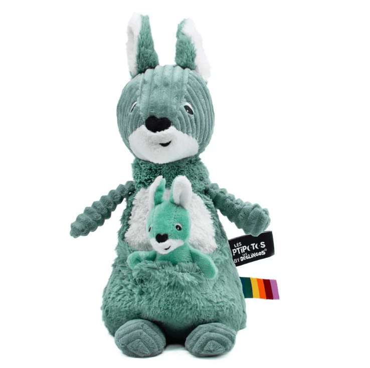 Allezou the Kangaroo – Mom & Baby Plush Set – Green - Marah Kids