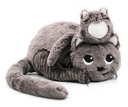 Miaou the Cat – Mom & Baby Plush Set – Brown Grey - Marah Kids