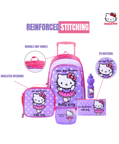 SANRIO HELLO KITTY YOU ARE AWESOME 5IN1 TROLLEY BOX SET 18" - Marah Kids