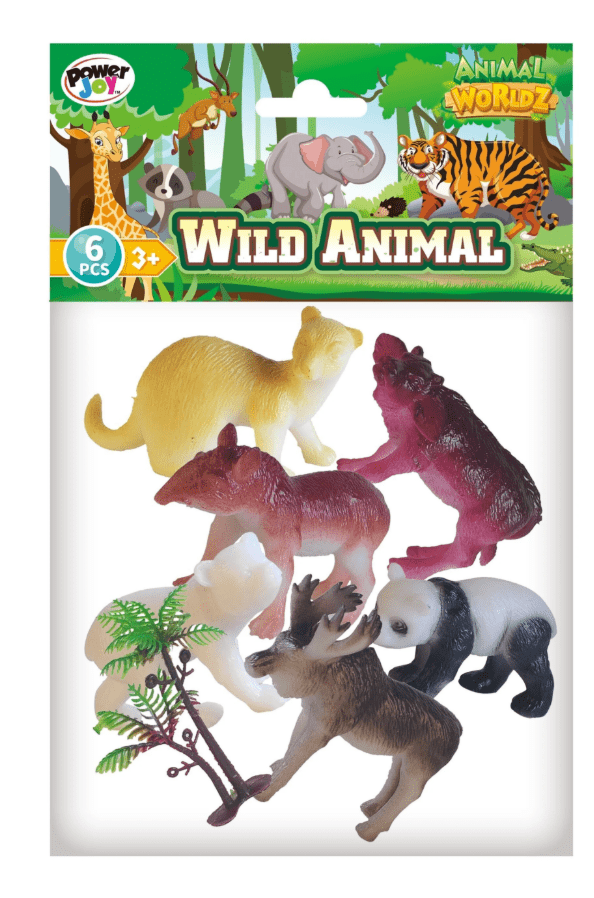 Power Joy Animal Worldz Safari Animal 4 inches 6 pieces - Marah Kids