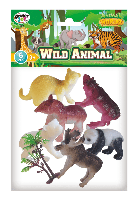 Power Joy Animal Worldz Safari Animal 4 inches 6 pieces - Marah Kids