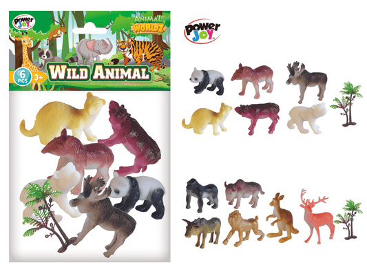 Power Joy Animal Worldz Safari Animal 4 inches 6 pieces - Marah Kids