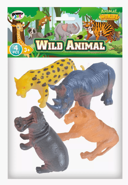 Power Joy Animal Worldz Safari Animal 6inches 4pieces - Marah Kids