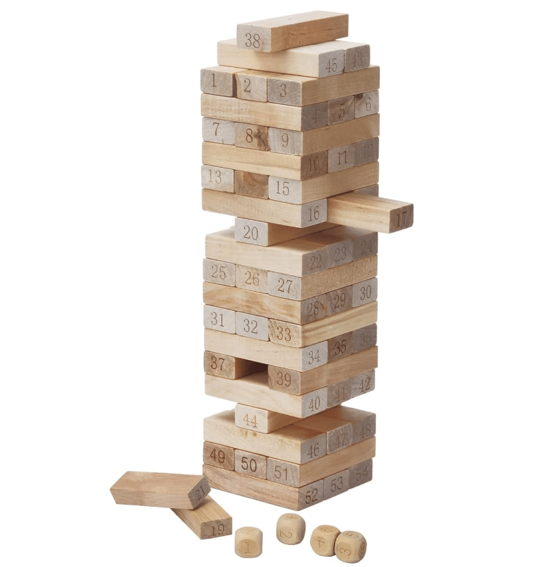 Power Joy Tower Blocks 54 pieces with 4 Dices - Marah Kids