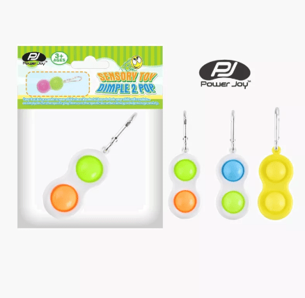 Power Joy Fidget Toy Dimple 2 Pop Keychain 1piece - Marah Kids