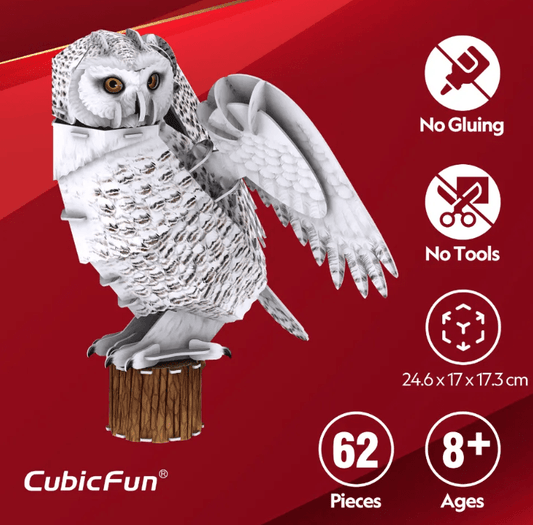 Ngeo 3D Puzzle Snowy Owl 62Pcs - Marah Kids