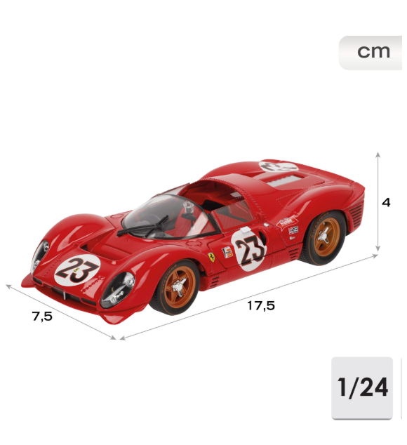 Bburago 1:24 Ferrari Racing Model Kit (without plastic stand) - 330 P4 Daytona (1967)