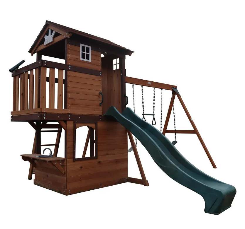 Mountpeak - Elbrus Swing Set & Playhouse with wooden roof