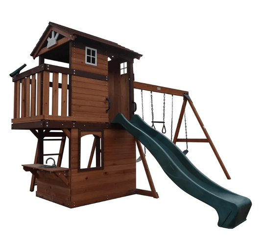 Mountpeak - Elbrus Swing Set & Playhouse with wooden roof - Marah Kids